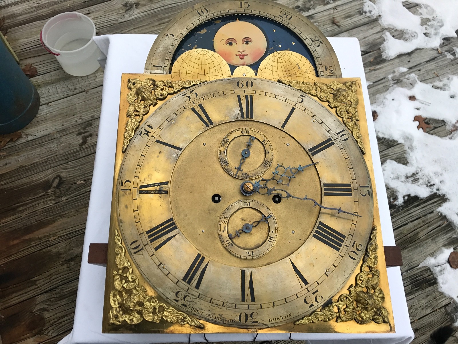 Antique Tall Case Clock Shreve Crump & Low and style Durfee Tiffany Grandfather