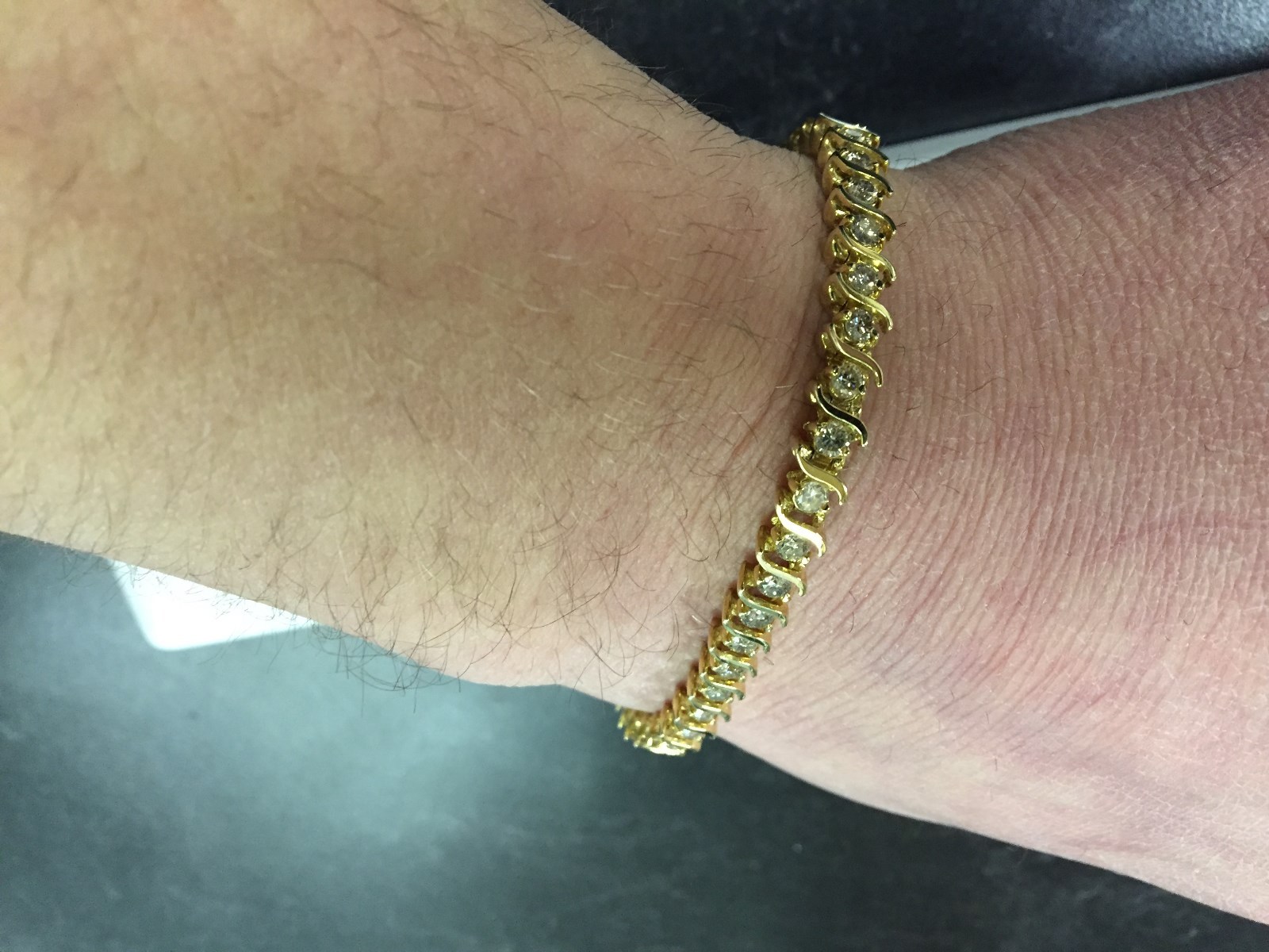 14 KT GOLD 4.0 CARATS NATURAL DIAMONDS TDW W/BOX 7 INCHES 18.3 GRAMS BEAUTIFUL!