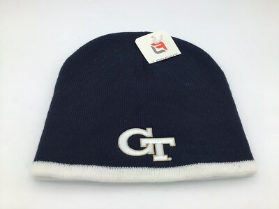 GT Georgia Tech Yellow Jackets Beanie Hat Navy Knit New Football P4