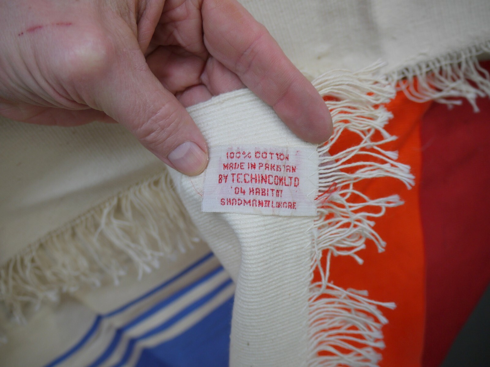 Mid Century COTTON Hand Loomed HABITAT Conran ERA Rug Blanket Weaving 41x73 B