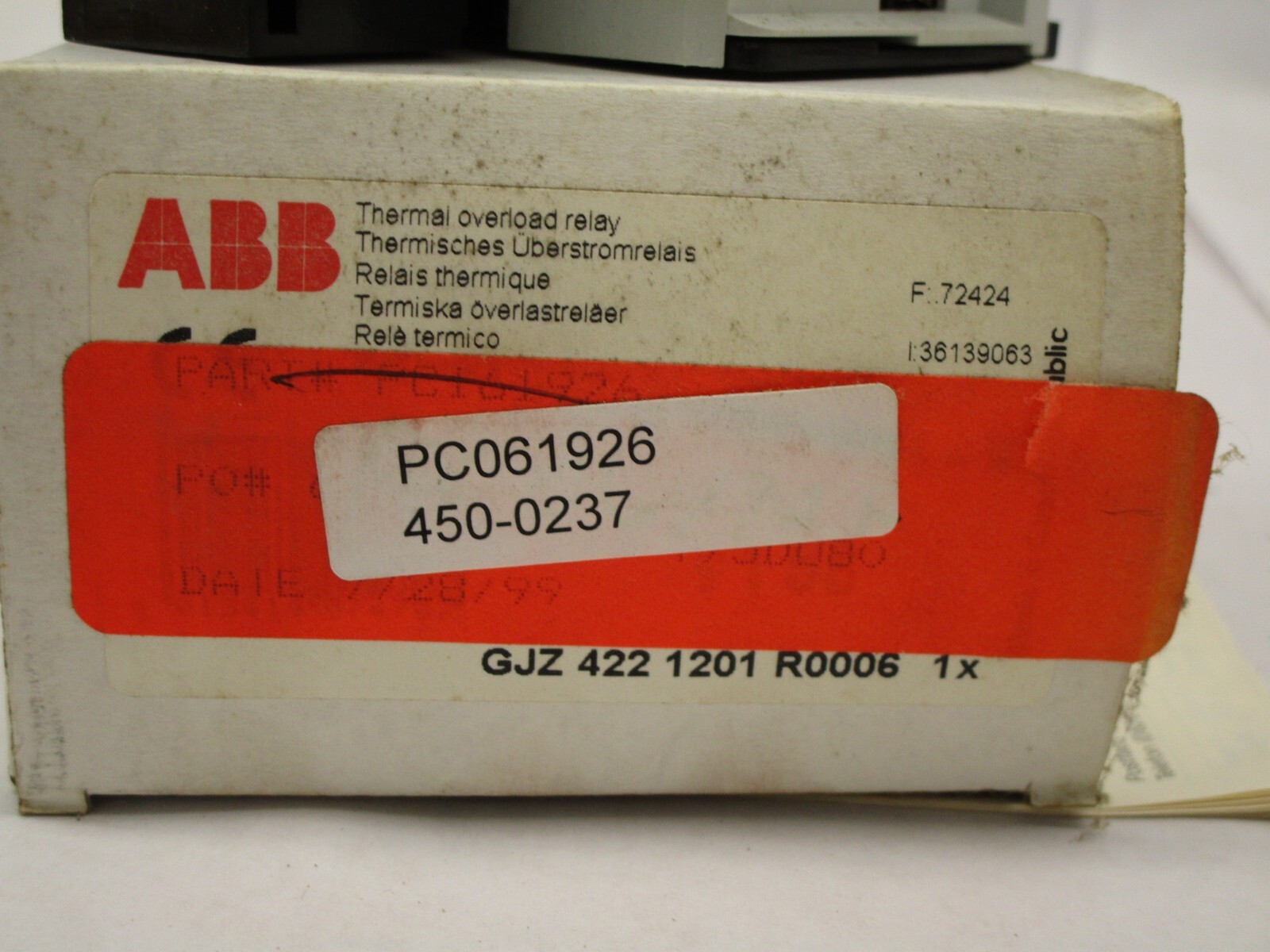 ABB T75DU80 Thermal Overload Relay 60-80A UNUSED NEW
