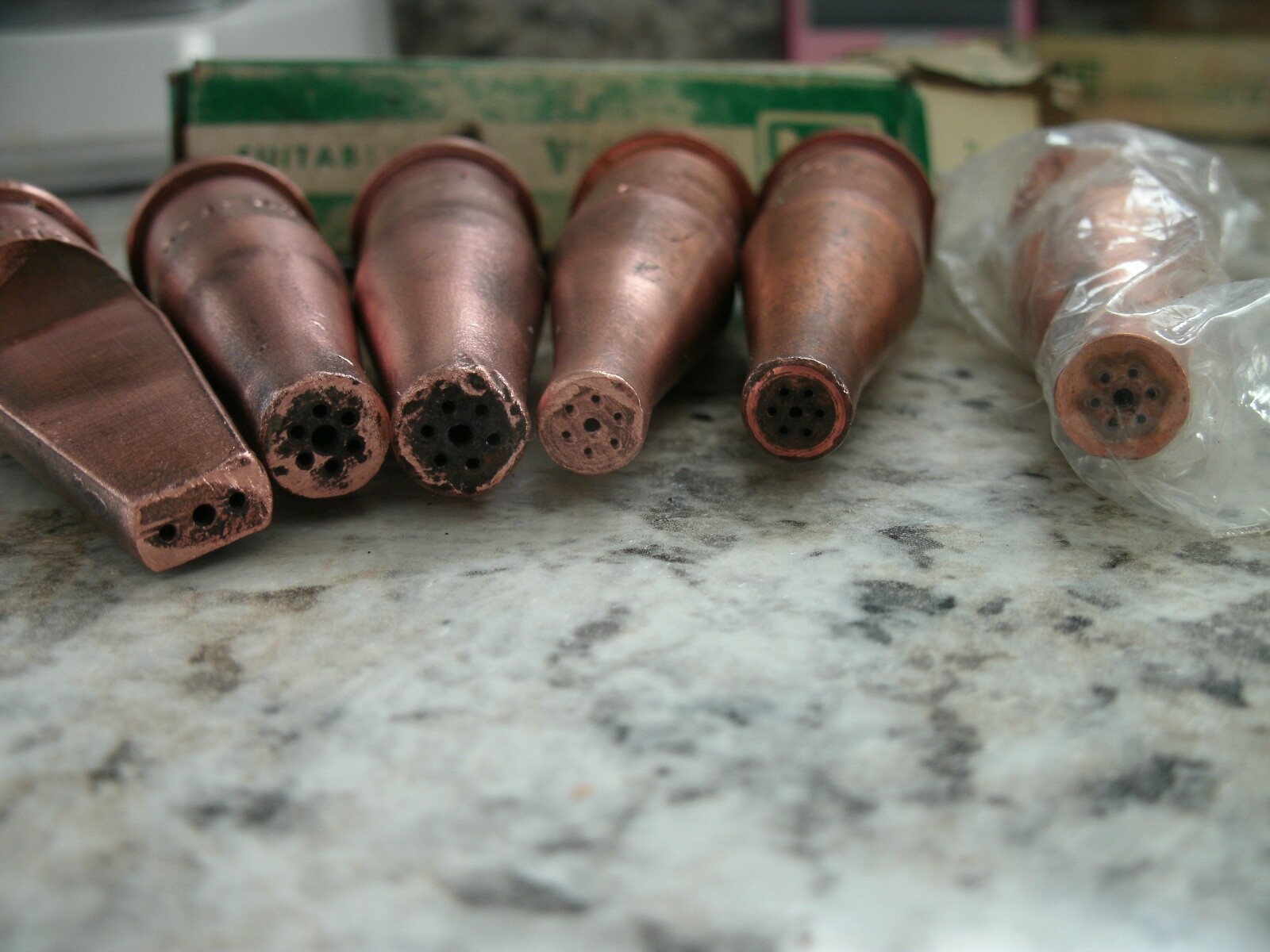 Lot of Victor & National Torch Tips including rare flat tip