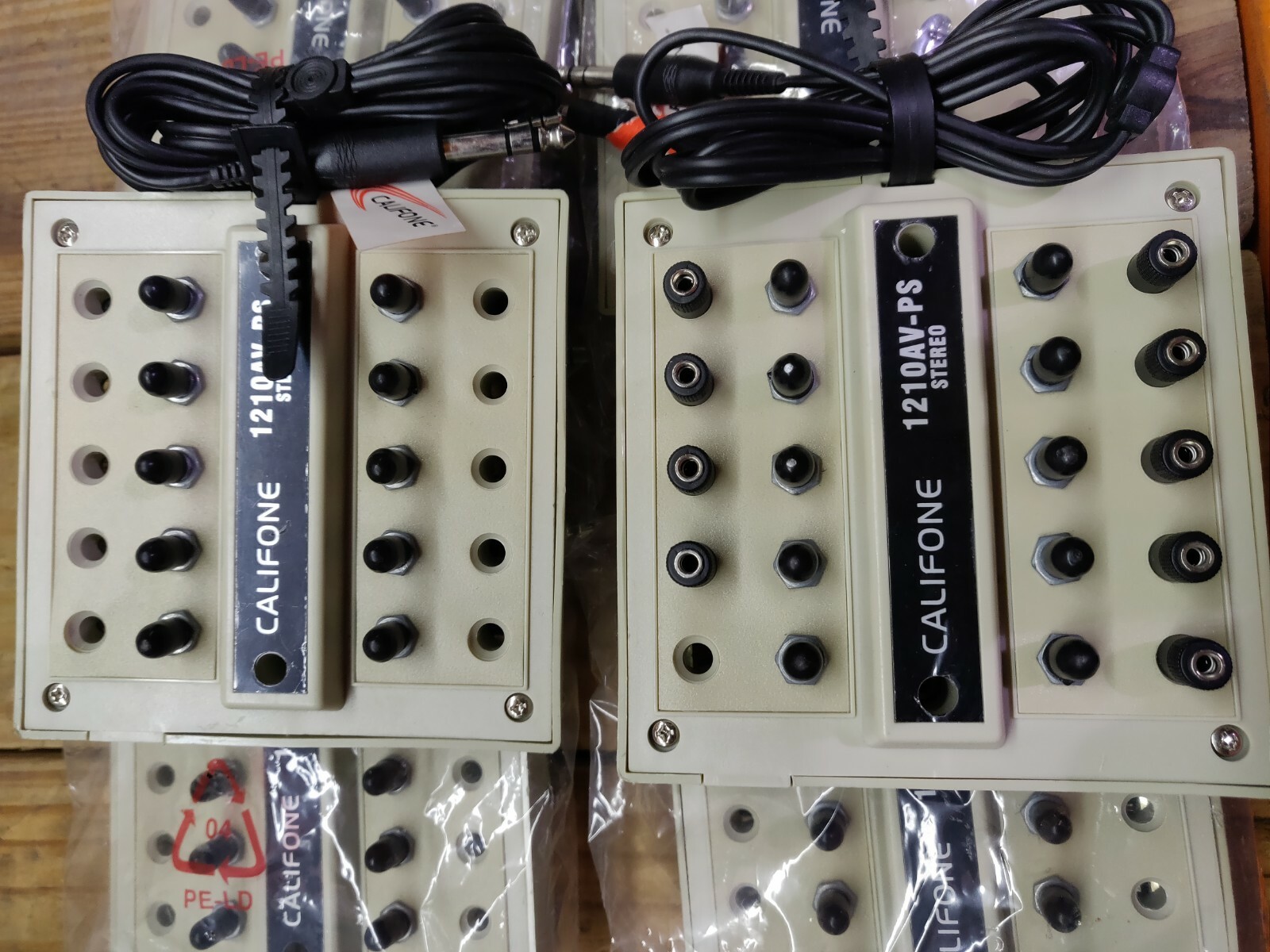 Lot of 6 New Califone 1210AV-PS Stereo 10 Position Jack Box (K350692)