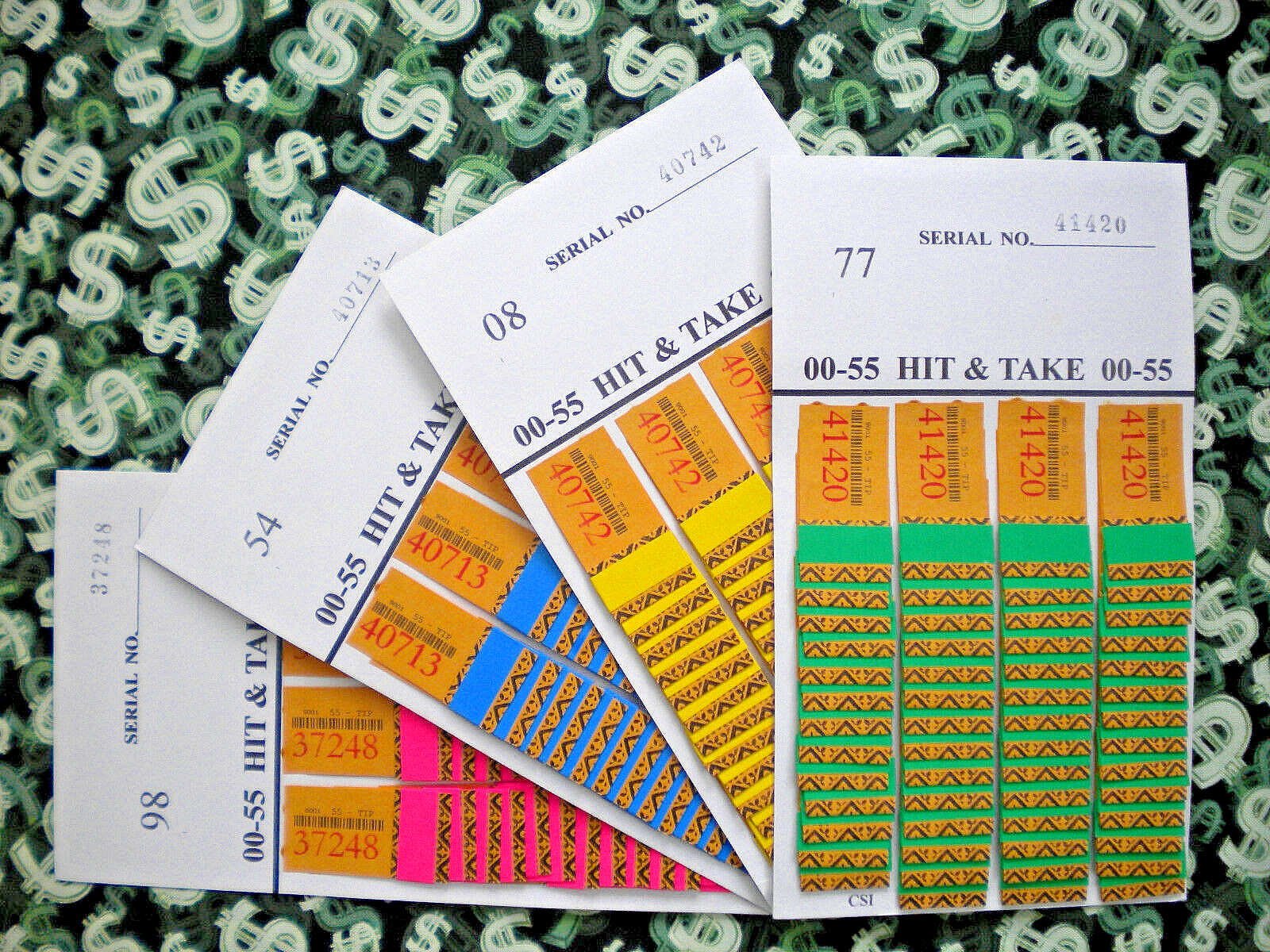 1 Dozen # 55 h&t SURE TIP BOARD {0-0 to 9-9} "NO Seal" SPORT SCORES Jar Pull Tab