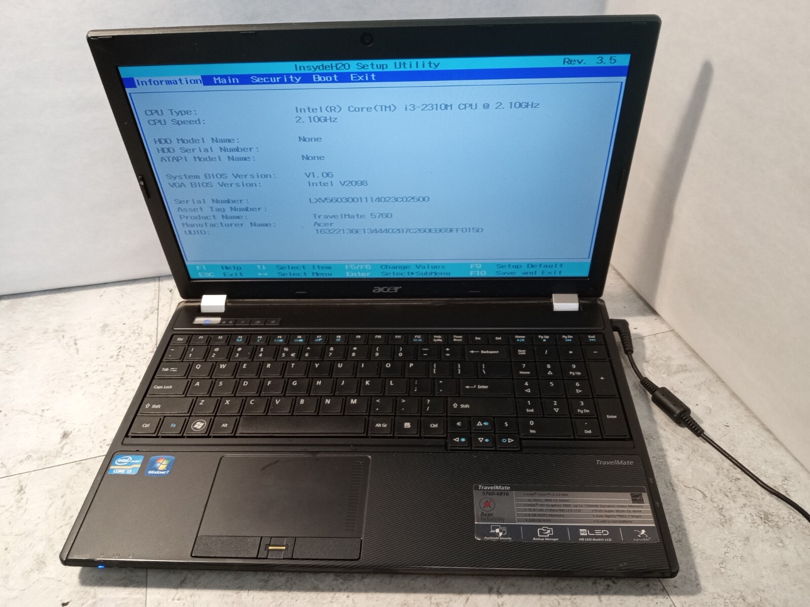 Acer Travelmate 5760-6816 15.6