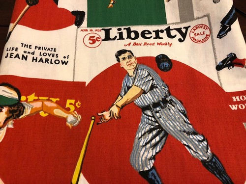 Vintage RIVERDALE Liberty Magazine 1930s Sports Covers Cotton Twill Fabric 2+Yds