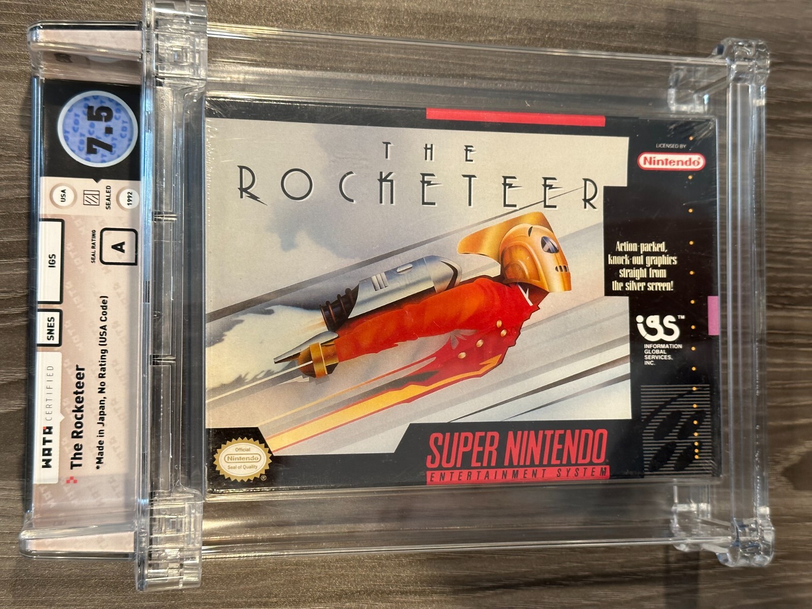 The Rocketeer Super Nintendo SNES New Sealed GRADED WATA 7.5