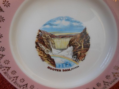 Hoover Dam Plate Nevada NV Vintage Homer Laughlin Made in USA