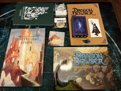 Solo Roleplaying Game RPG Lot - Inscrutable Cities and Dragon Dowser with extras