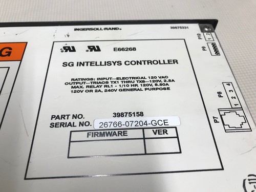 Ingersoll Rand Part# 39875158,  SG Intellisys Controller! Inspected Tested!