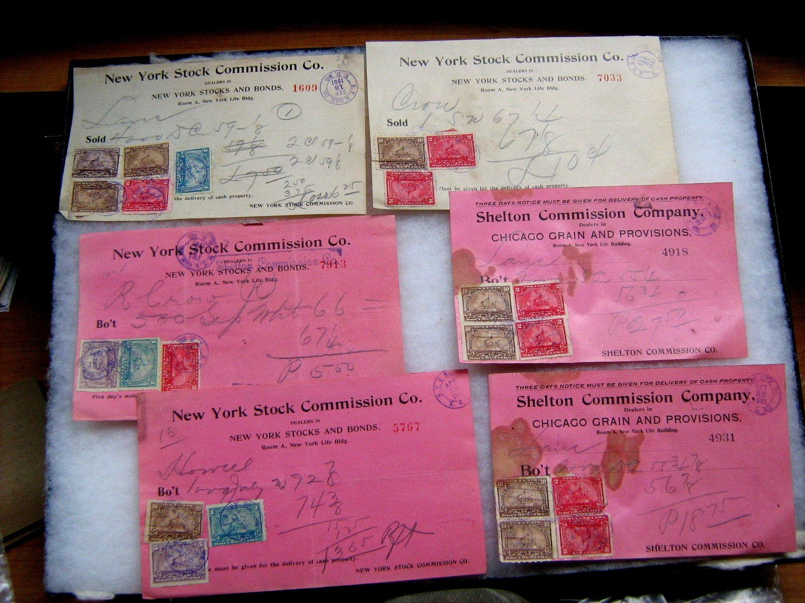 1901 (12)  Documents w/Various Internal Revenue Documentary Stamps