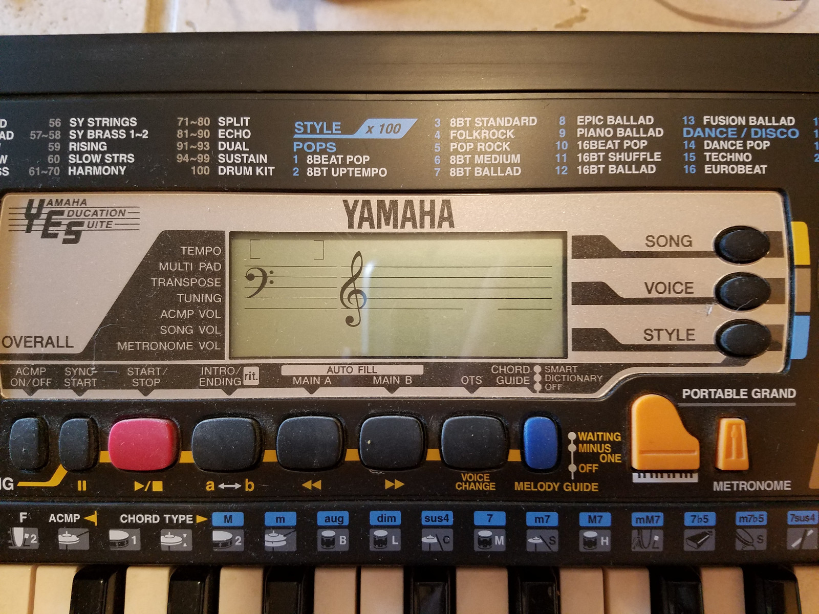 Yamaha PSR-79 Electronic Keyboard + Power Cord & Sheet Holder (GS)