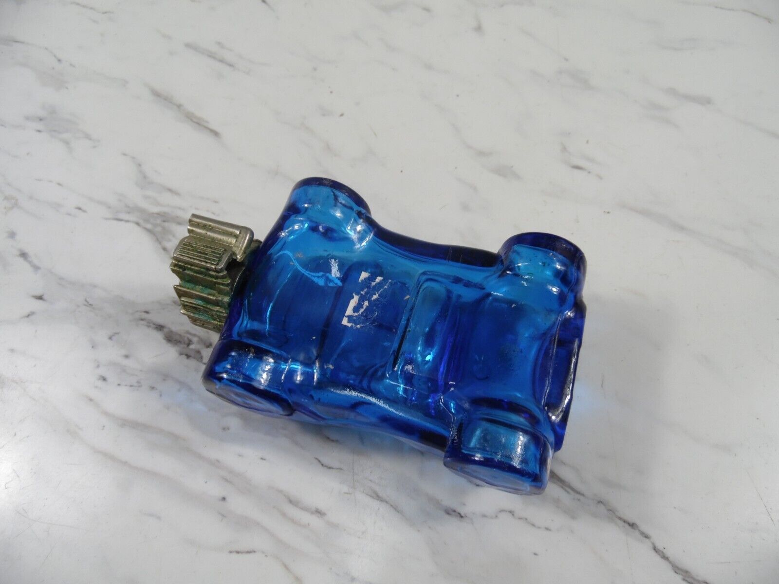 ::Vintage Avon Blue Glass Dune Buggy Bottle After Shave Cologne Car Decanter 