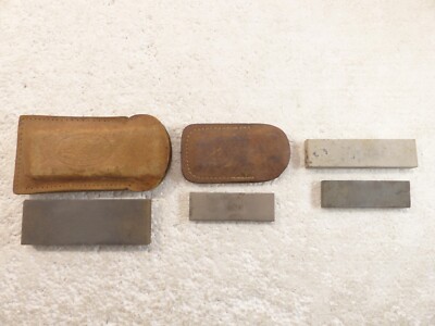 4 Vintage KA-BAR & EZE LAP Oilstone & Diamond Stone Hone Knife Sharpening Stones