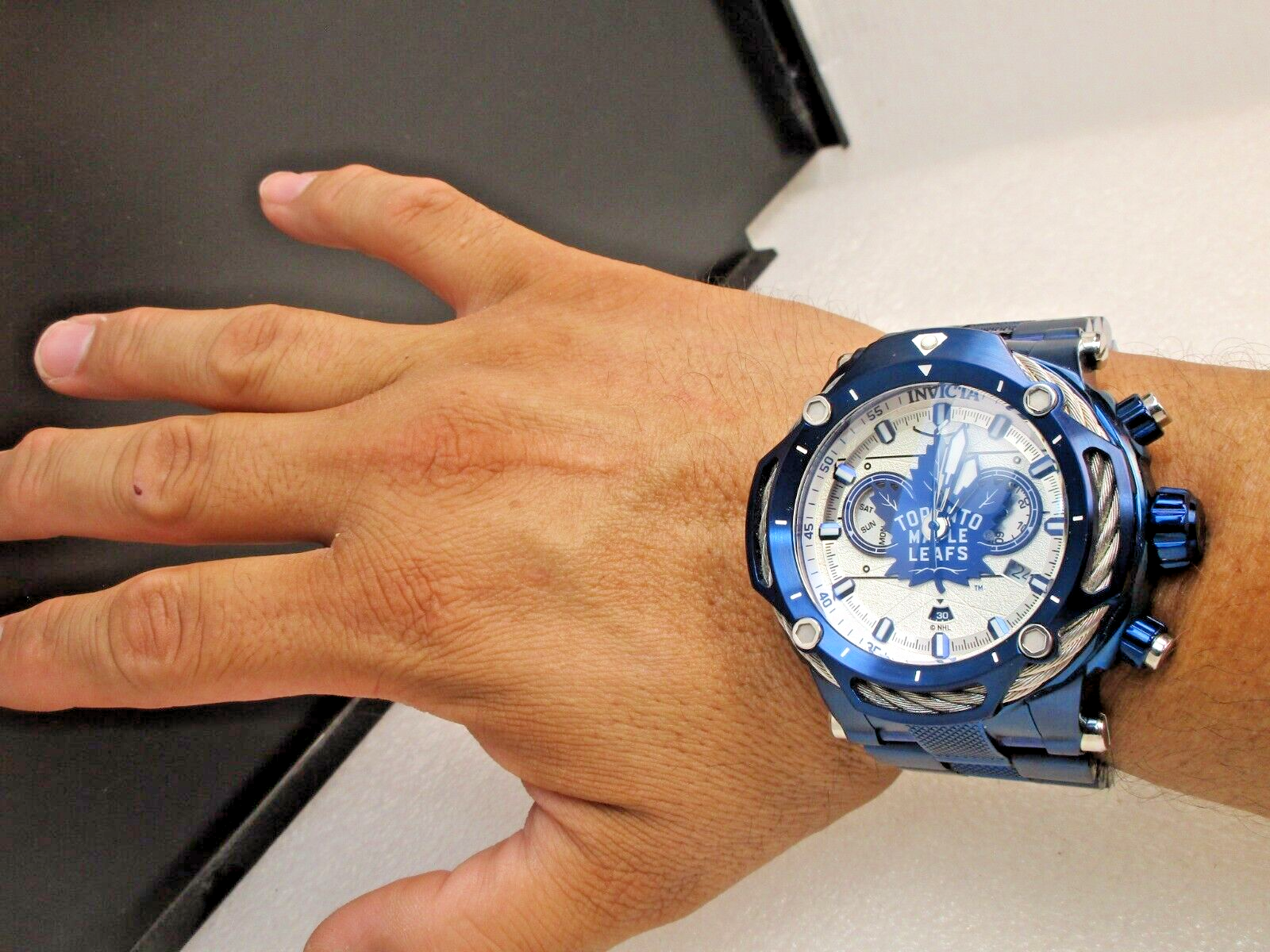 Pre-owned Invicta 2 Big Watches 60mm Nhl Toronto Maple Leafs 42195 And 53mm Bolt 42017