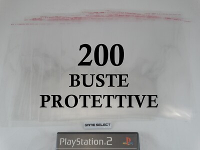 BUSTE PROTETTIVE x VIDEOGIOCHI PLAYSTATION 2 PS2 CONFEZIONE 200 BUSTINE SLEEVES