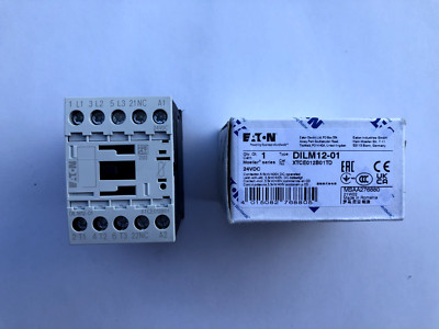 Eaton DILM12-01 12 AMP contactor - 24 volt DC coil - 1 N.C. base contact