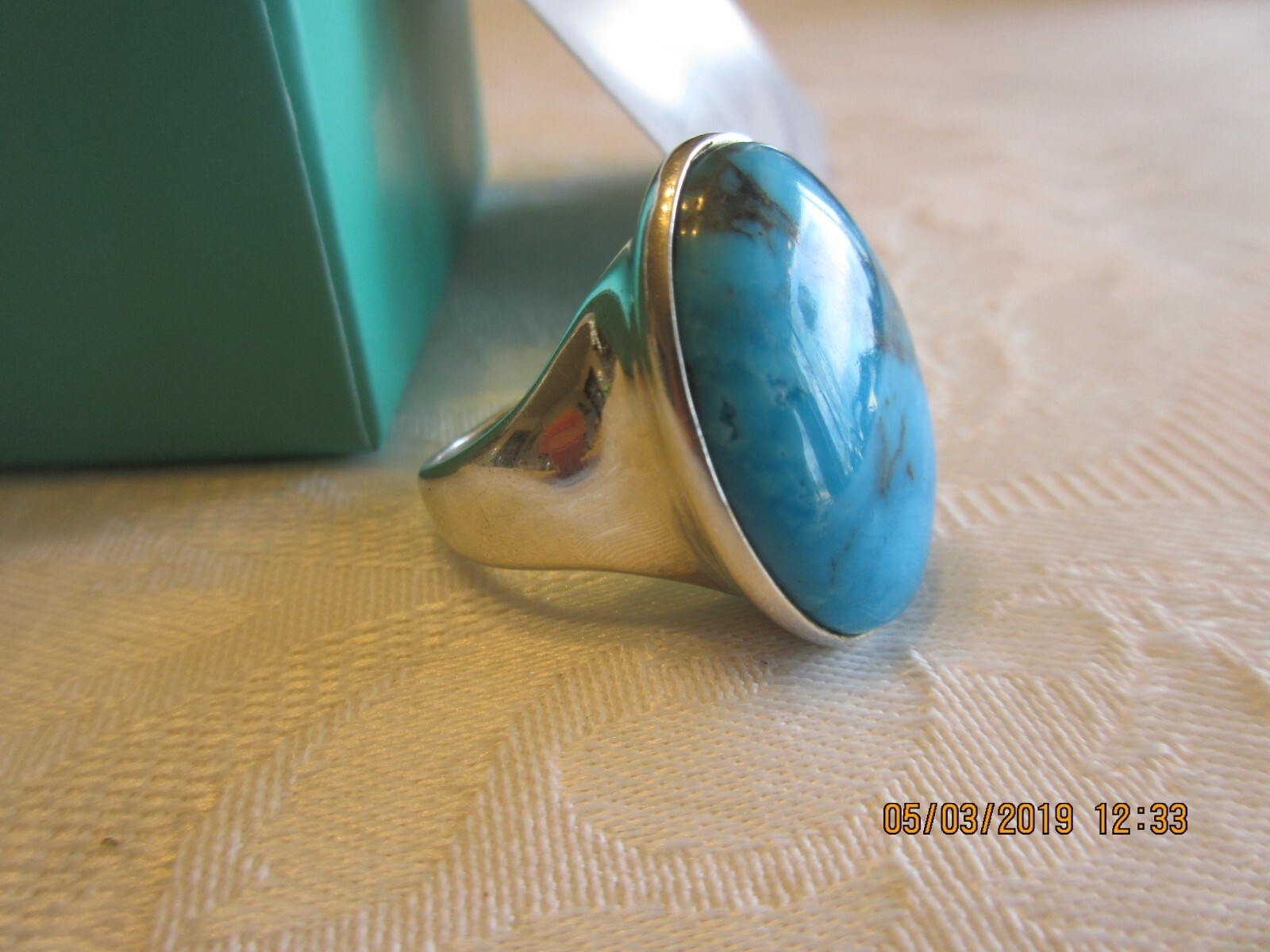 Carolyn Pollack Kingman Turquoise Sterling Ring-NIB-size 7