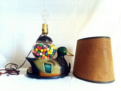 Vintage Carousel  Coin Operated Mallard  Duck Gumball Machine  Lamp