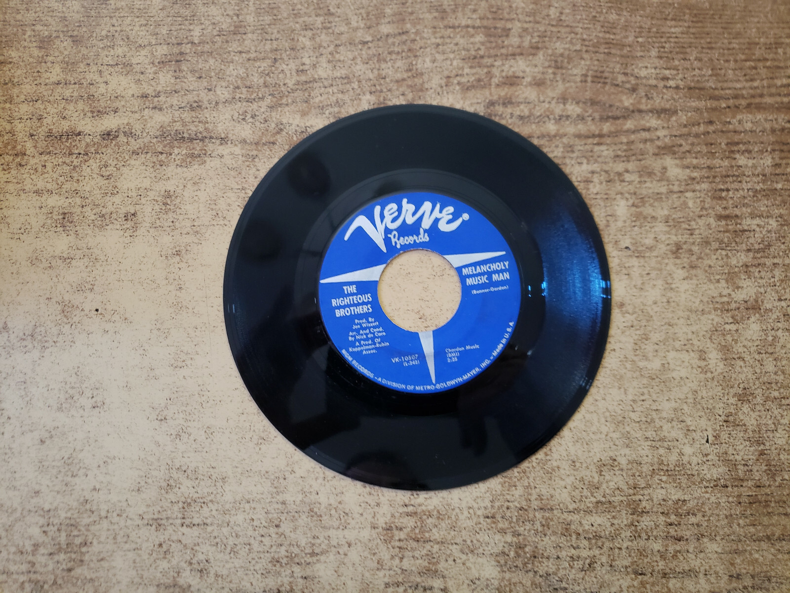 7” Righteous Brothers Melancholy Music Man / Dont Give Up On Me DV5009 VERVE /00080 45 Righteous Brothers - Don't Give Up On Me/ Melancholy