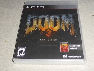FACTORY SEALED NEW PLAYSTATION 3 PS3 GAME DOOM 3 BFG EDITION BETHESDA NFS POSTER