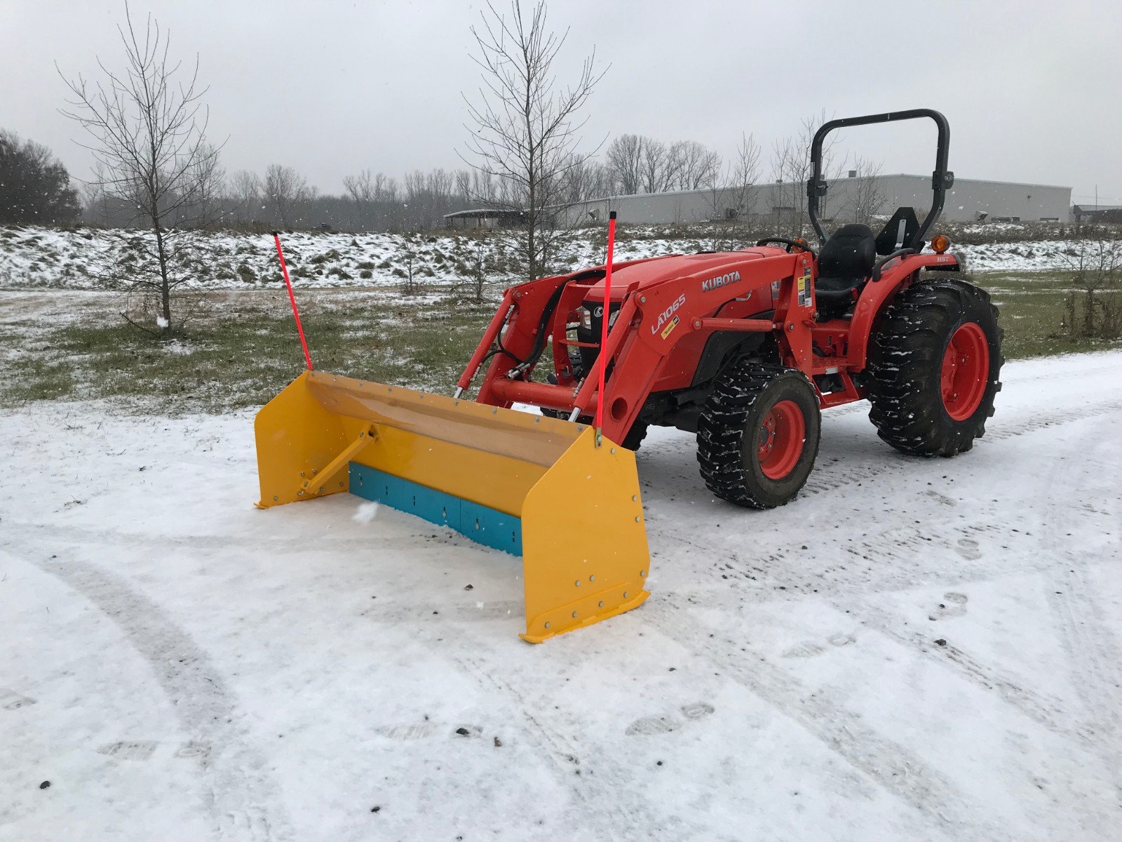 Snow Pusher 8' Wide Works with Any Skid Steer and Compact Tractor Equipped with
