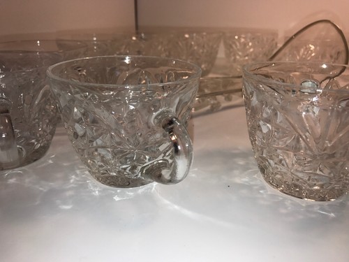 Vintage Punch Bowl 12 Cups With Small Bowl No Chips No Cracks Perfect Condition