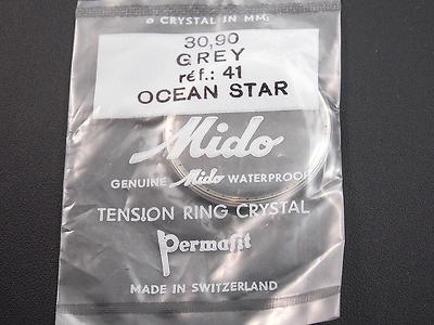 Ocean Star Watch Crystal Mido Waterproof Vintage 30.90mm Permafit Grey Tensn Rng