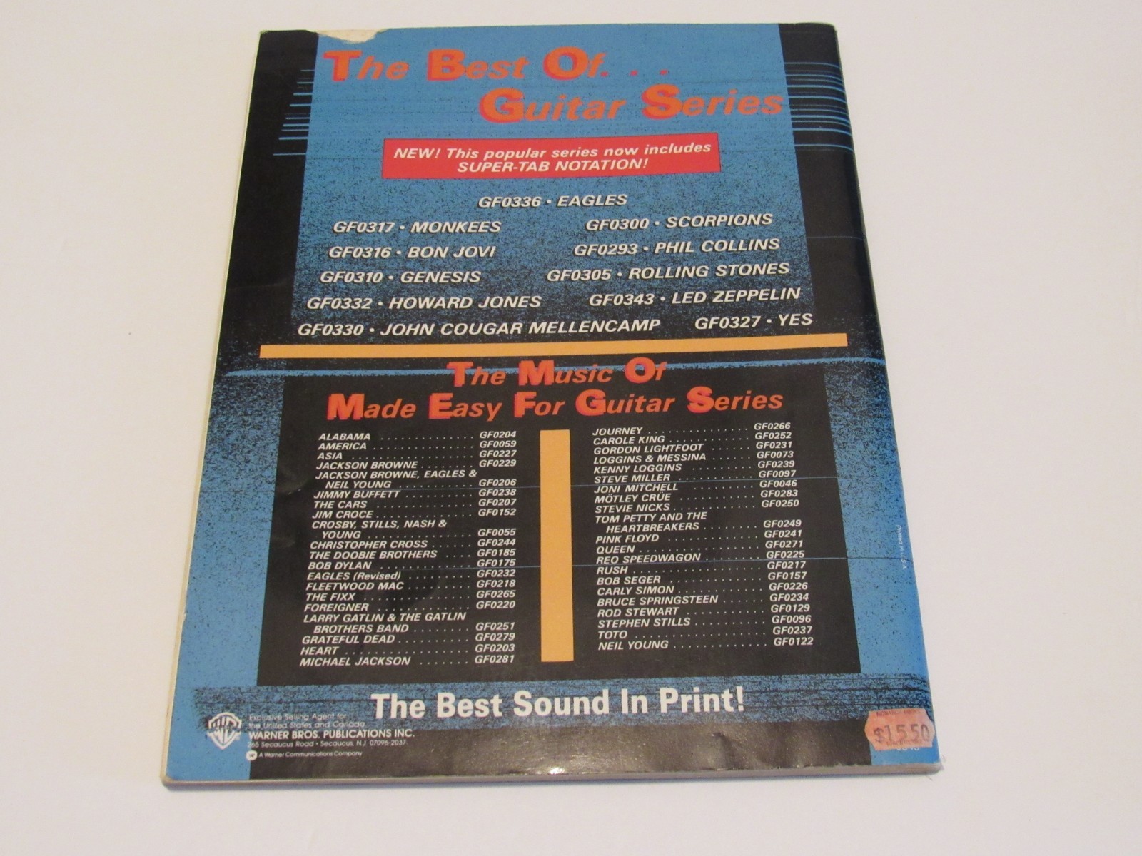 The Best of James Taylor for Guitar:Songbook Tab Sheet Music Song Book Good Cond