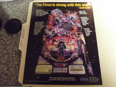 1997 STAR WARS SEGA ORIGINAL PIN BALL FLYER ( MINT)
