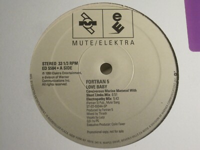 FORTRAN 5 LOVE BABY 2'' ORIG '90 MUTE ELEKTRA ED-5504 PROMO TRANCE HOUSE MINT-