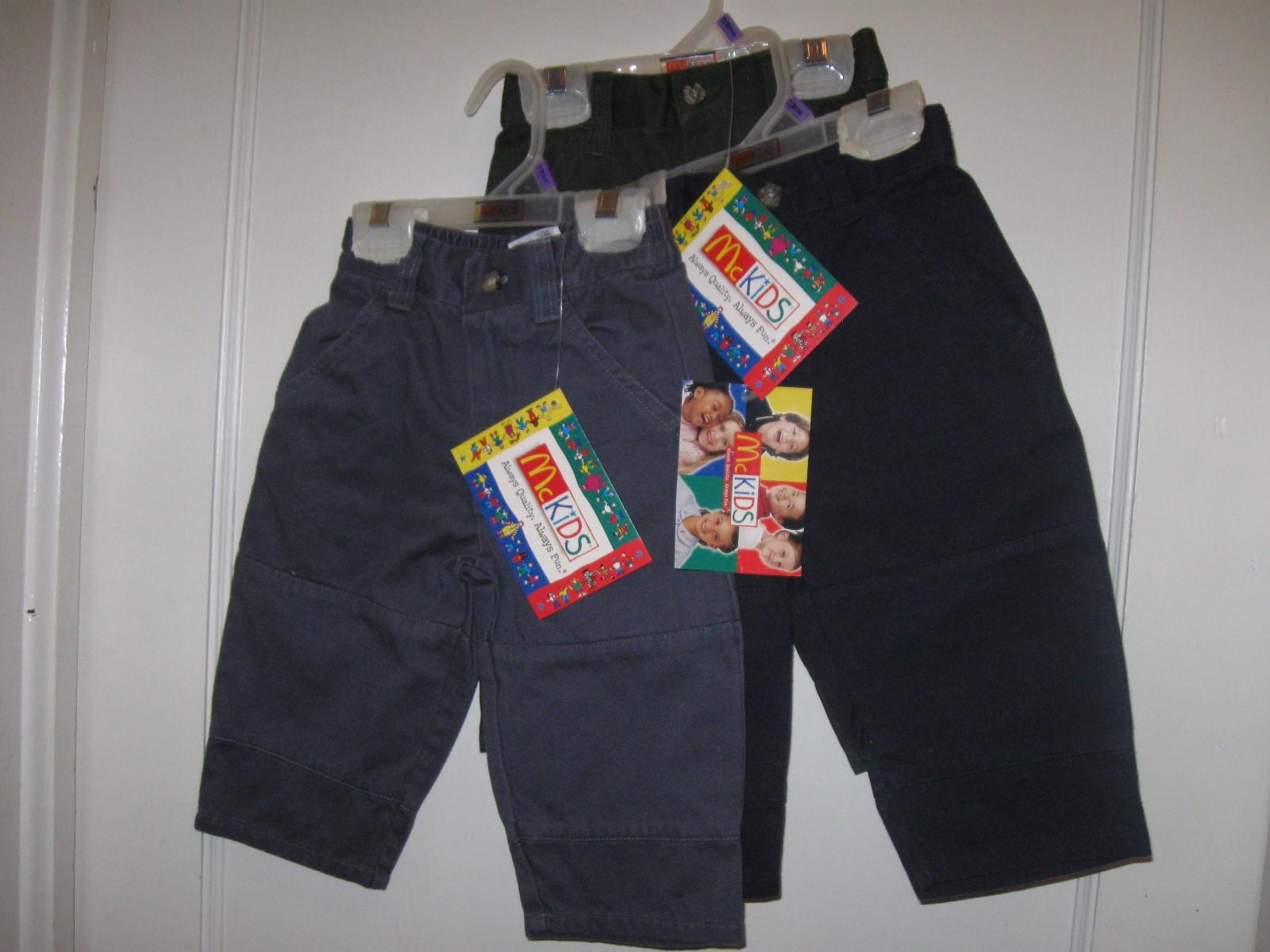 Three Pairs Of McKids Pants 12 Months 18 1/2 to 20 lbs Height 29-30 1/2 NWT NEW