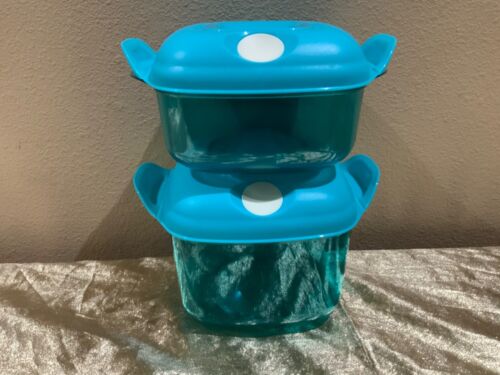 Tupperware New Beautiful Set/2 Heat N Serve Microwave Containers with Vent Lids 