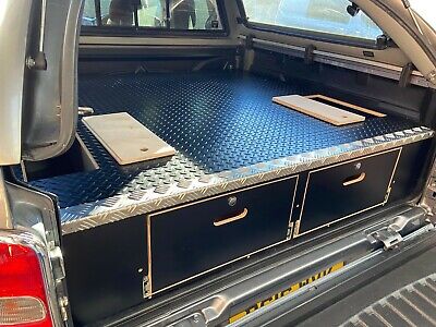 Mitsubishi L200 double cab tool storage hidden drawer vehicle organiser in black