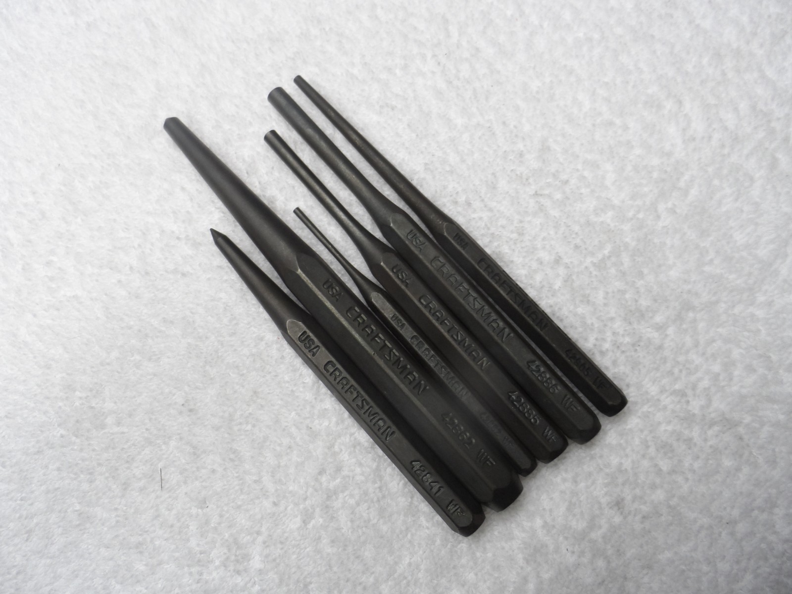 Craftsman Prick Center Pin Taper Punch Set, Made In Usa 6 Pcs