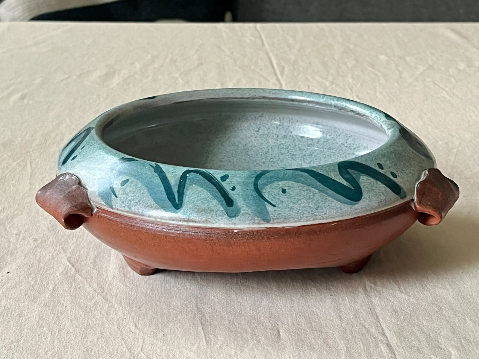 THE FIRST - Shino Vintage Studio Pottery SHINO GLAZE Planter/Bowl - Artist