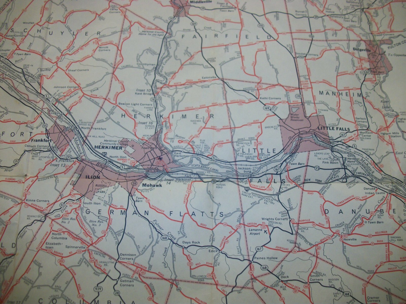 1973 Herkimer County New York Highway Dept Map