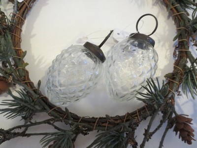 IB Laursen ⚜️Zapfen im 2er Set ⚜️Glas klar⚜️Christbaumschmuck ⚜️Weihnachten