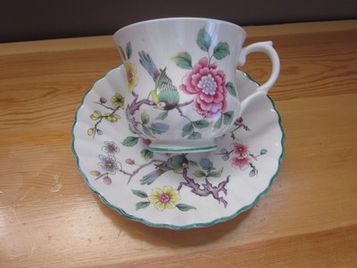 James Kent Staffordshire - Old Foley Chinese Rose Teacup & Saucer