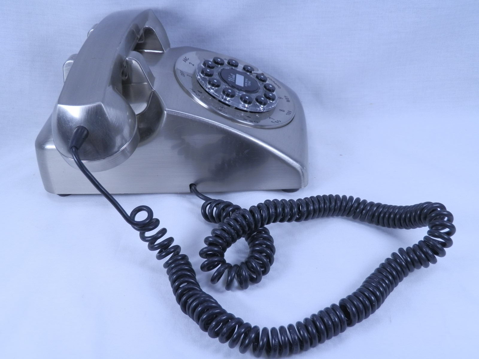 Crosley Brushed Stainless Steel Electric Replica Rotary 1950's Desk Phone