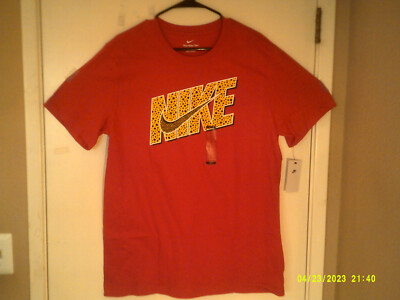 NEW NIKE SPORTSWEAR ''Swoosh Dots Tee'' MEN'S RED T-SHIRT LARGE  DZ4578-657
