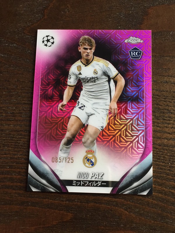 2023-24 Topps Chrome Nico Paz Real Madrid Como Blue Mojo 85/125 RC