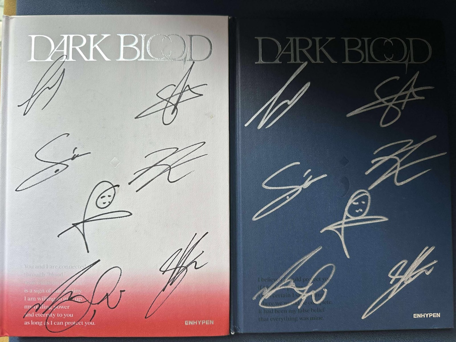 With pob) ENHYPEN OFFICIAL DARK BLOOD SIGNED AUTOGRAPH ALBUM