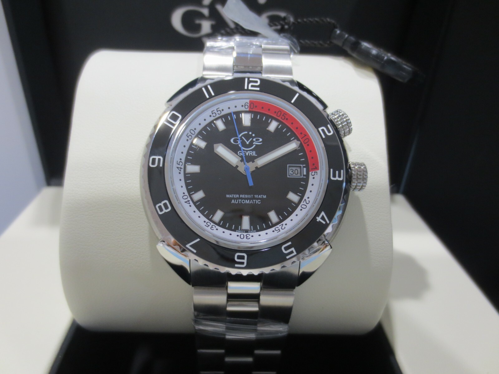 Pre-owned Gevril Gv2 By  Men's 42402 Squalo Swiss Automatic Ceramic Bezel Diver Date Watch