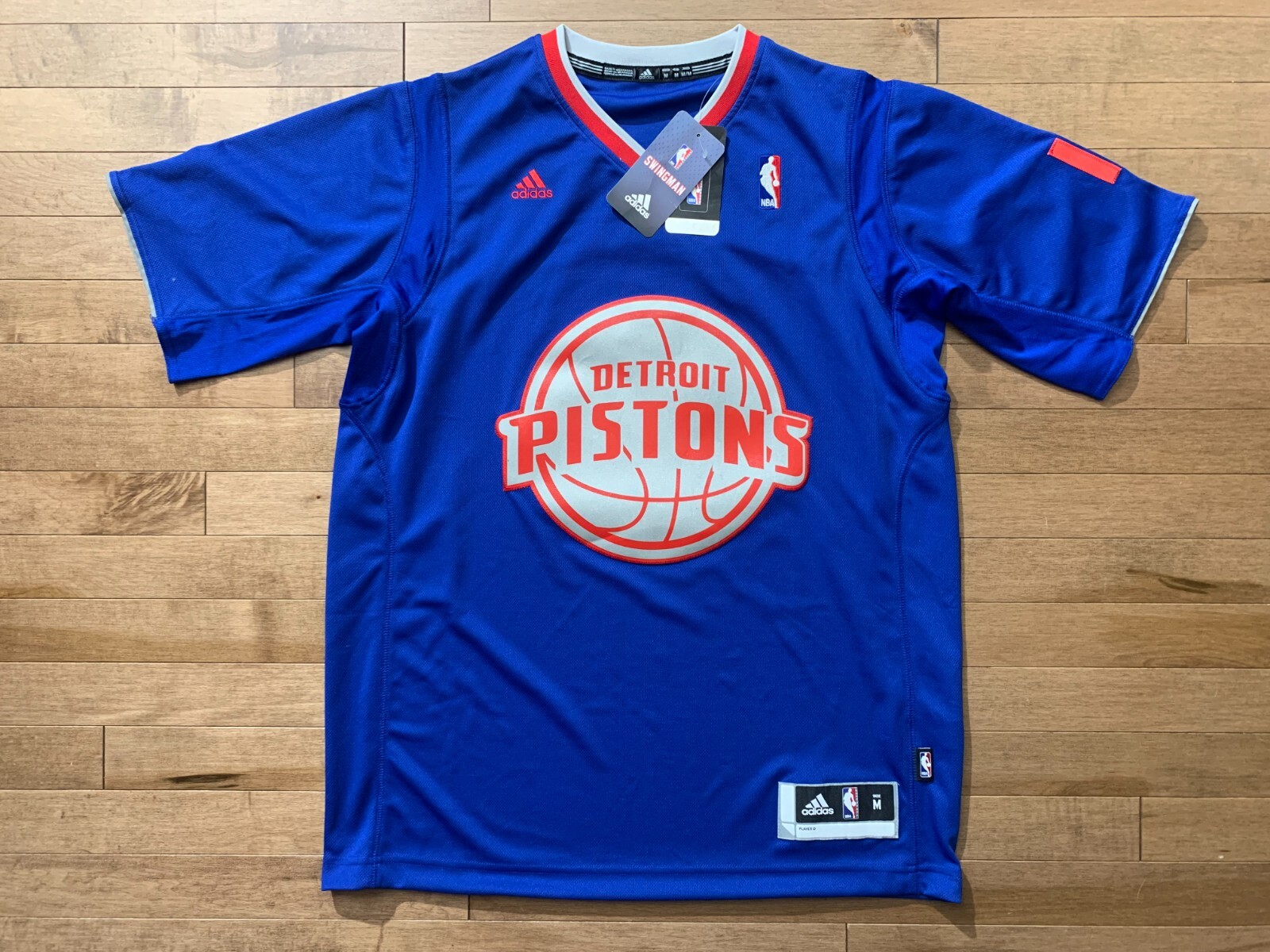 Sleeved Greg Monroe Men's M Detroit Pistons Adidas Swingman