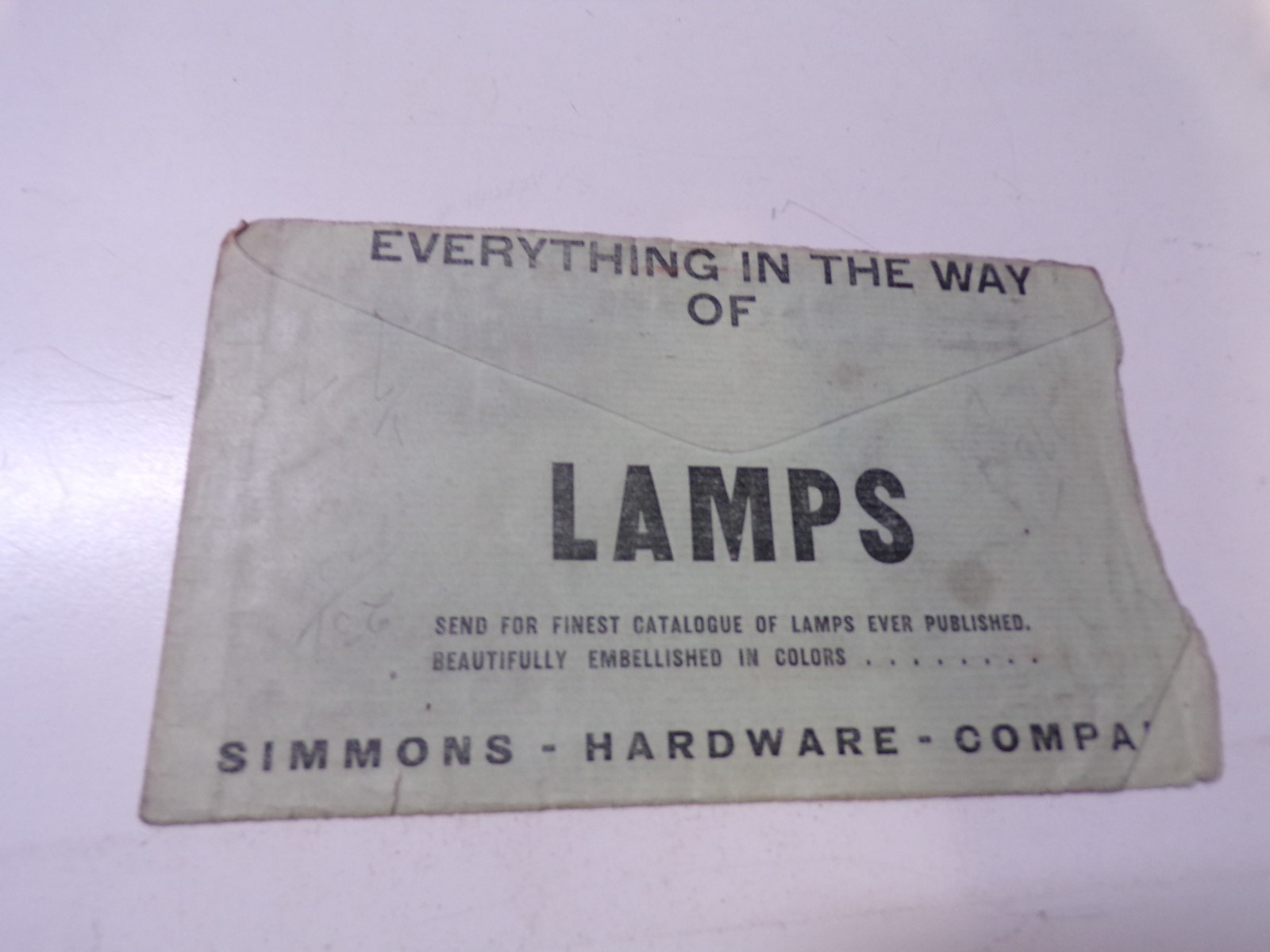 1900 Envelope Simmons Hardware St. Louis