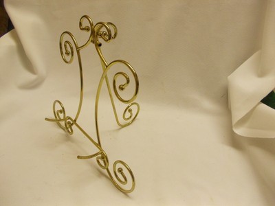 vintage gold tone fancy cook book picture bible easel display rack