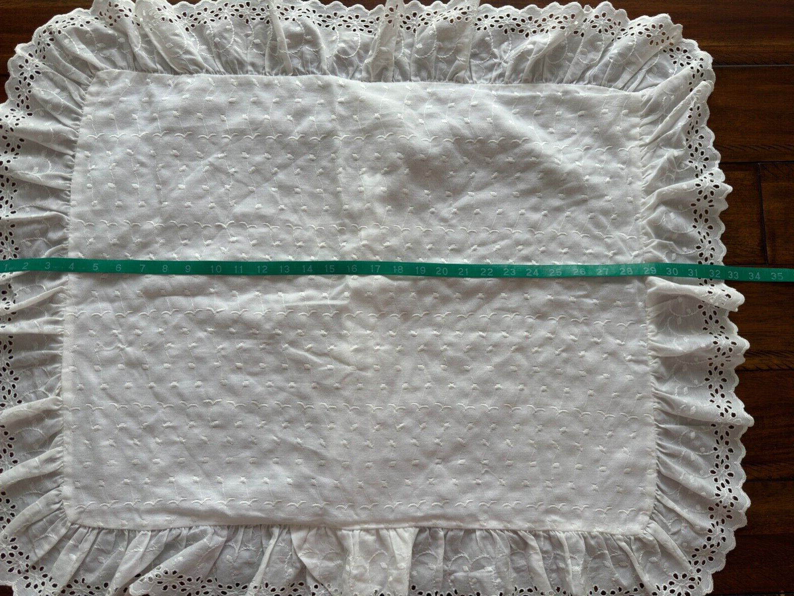 Lot of 2 eyelet full size bed ruffles and one pillow sham. J C Penney & other