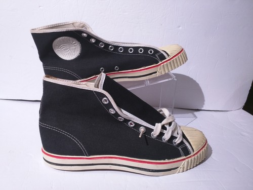 Vintage 1940s Canvas Basketball Sneakers High Top Sz 8.5 Athletic Shoes