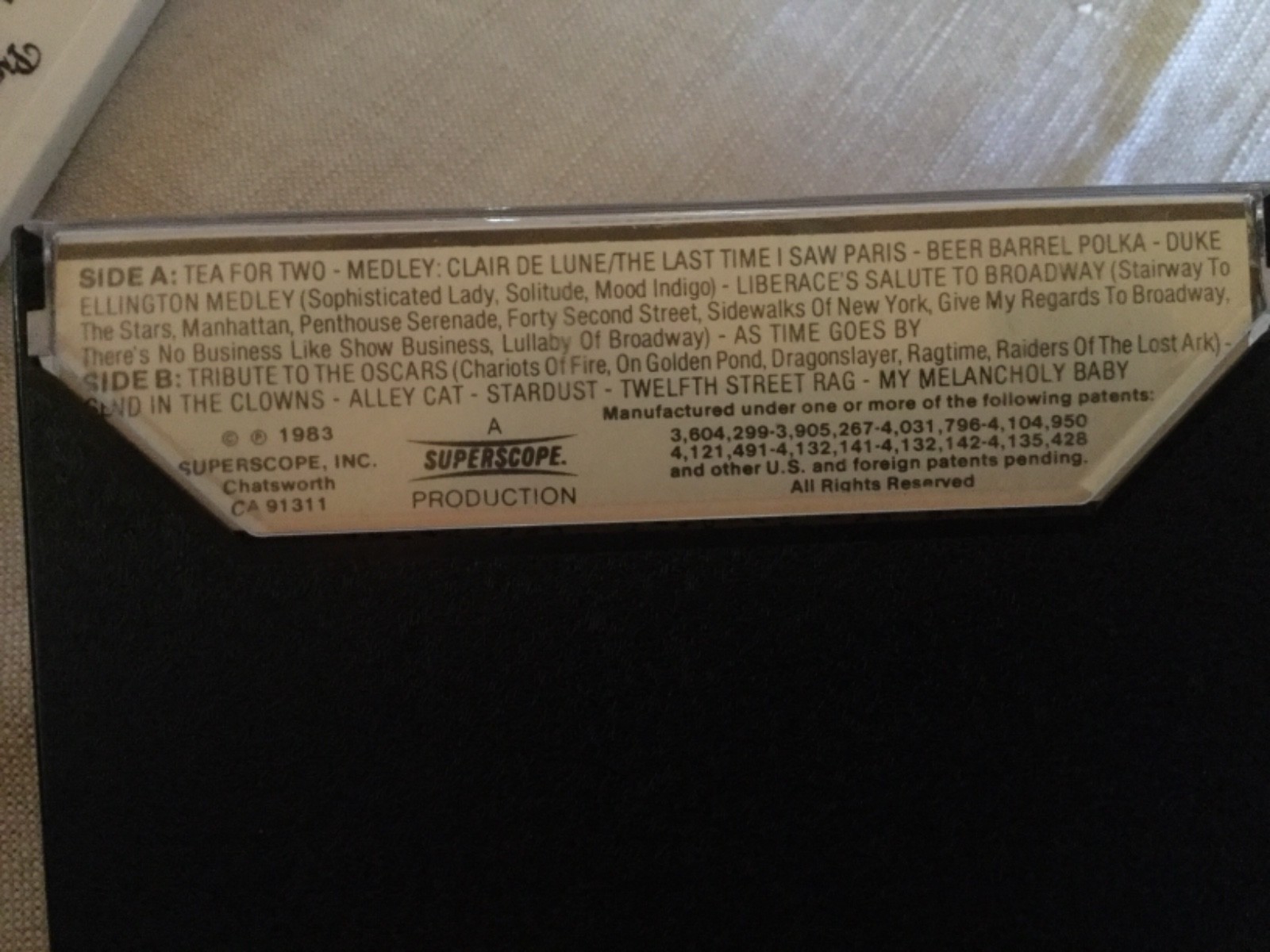 Pianocorder Reproducing System - LIBERACE PENTHOUSE SERENADE - Casette Tape